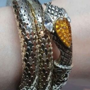 Snake Golden Metal Mesh Upper Arm Bracelet
